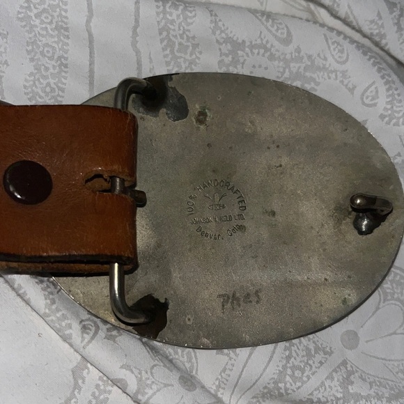 Rare vintage handcrafted belt buckle and belt made in the U.S.A - Picture 7 of 8